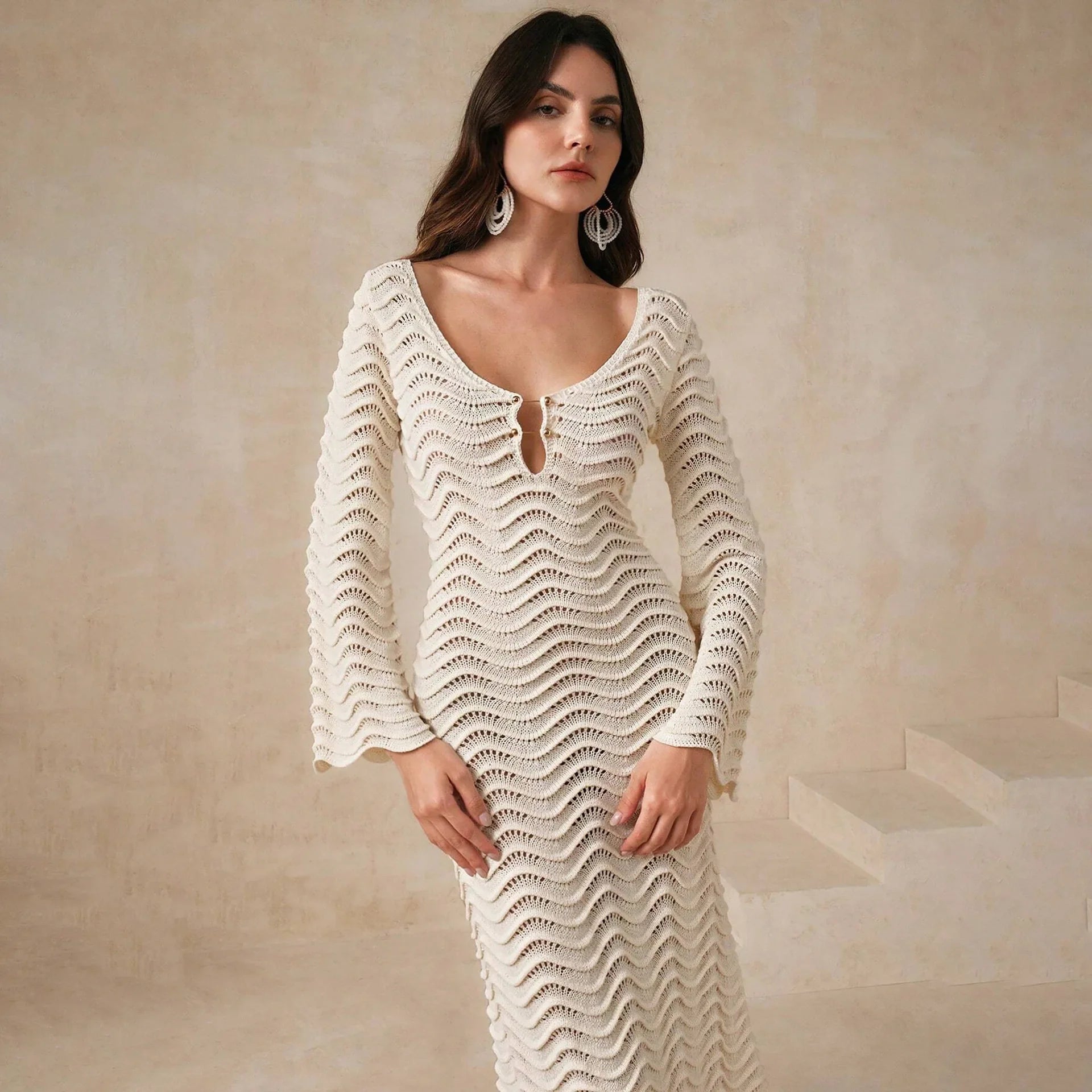 Alessia Open-Knit Dress