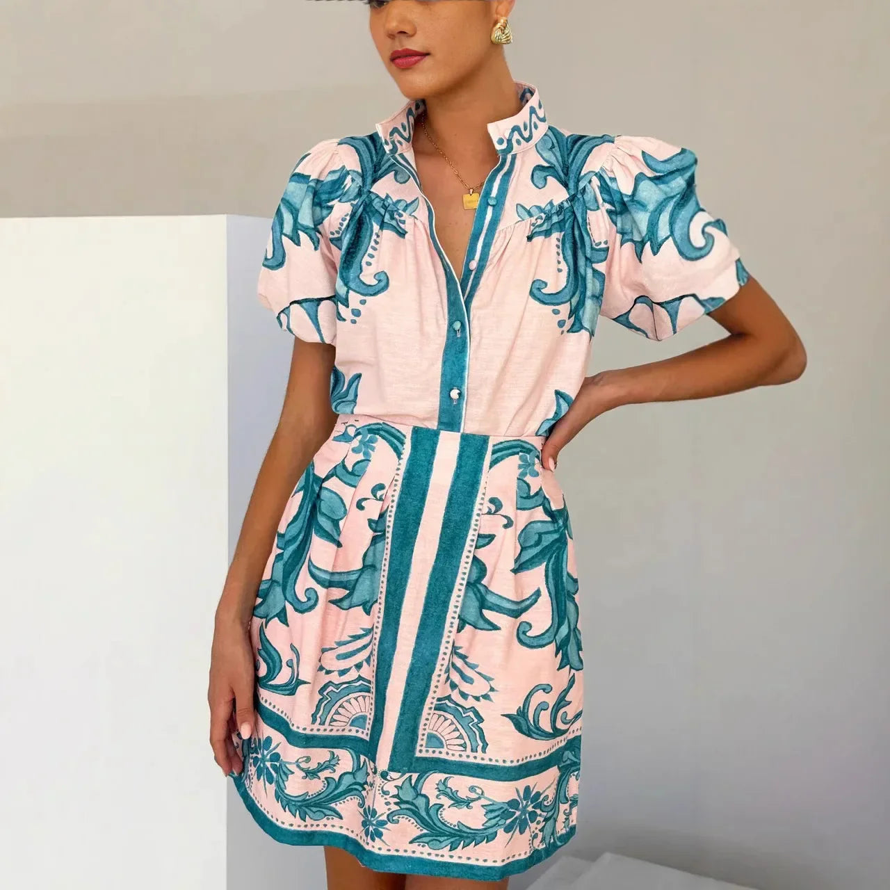 Kelsey Linen Floral Cocktail Dress