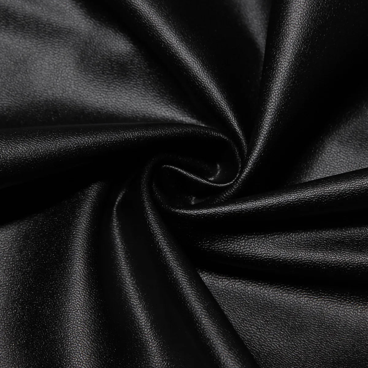 Onyx Lace-Up Faux Leather Midi Dress