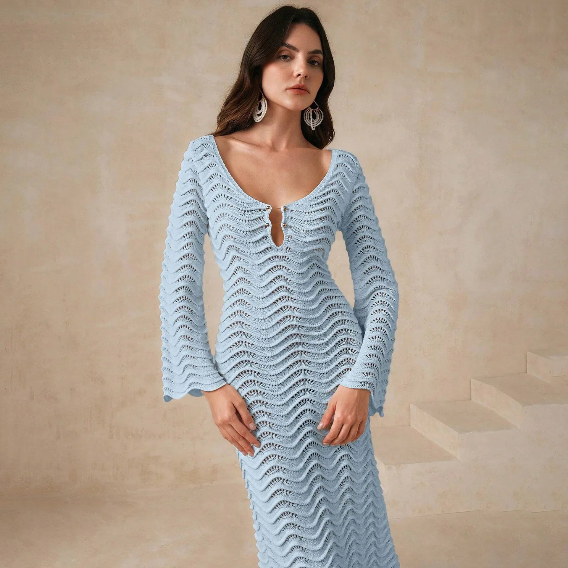 Alessia Open-Knit Dress