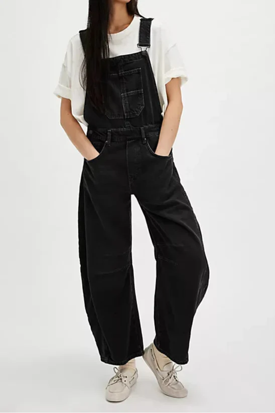 Calvia Wide-Leg Denim Overalls