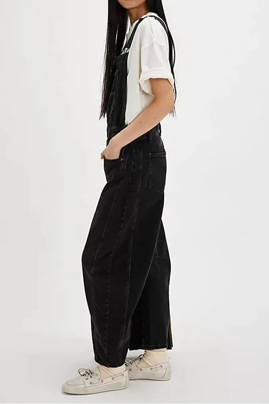 Calvia Wide-Leg Denim Overalls