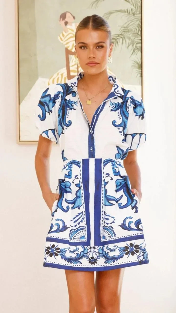 Kelsey Linen Floral Cocktail Dress