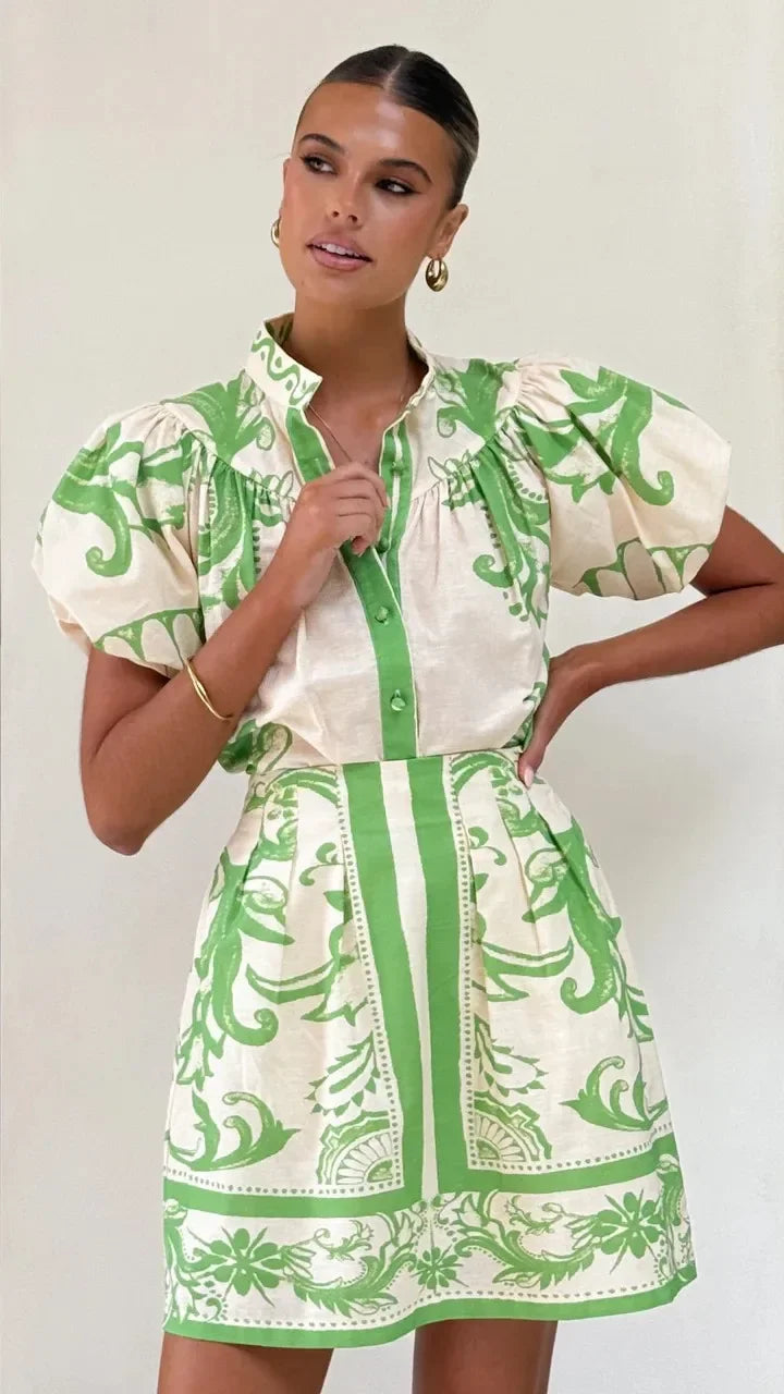 Kelsey Linen Floral Cocktail Dress