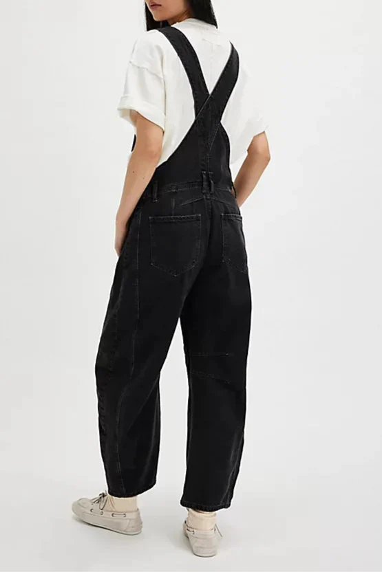 Calvia Wide-Leg Denim Overalls